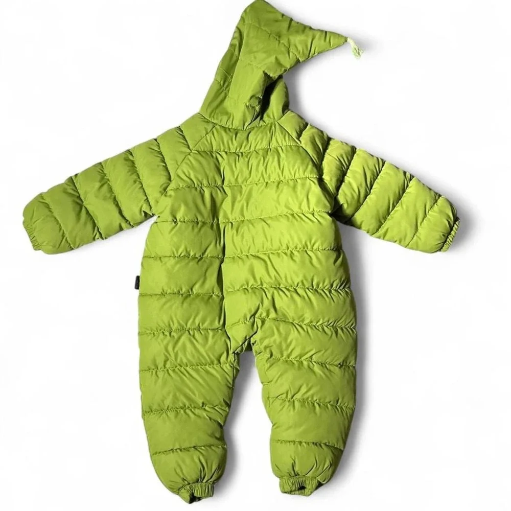Baby Winter Snowsuit Puffer Suit‎ Green Cartoon Frog Hooded Footed Bunting
